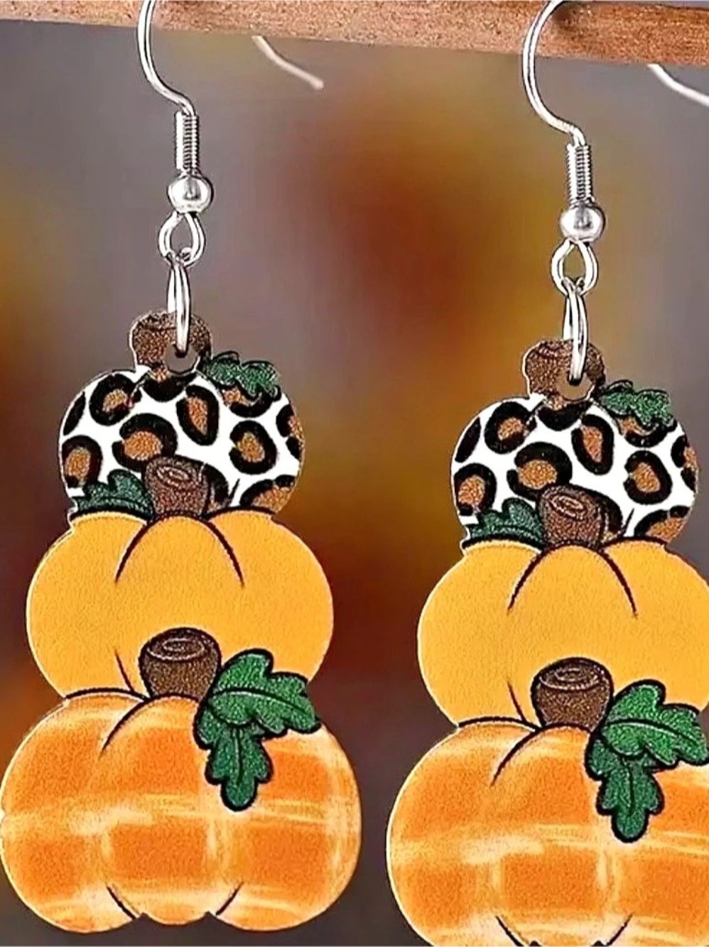 Pumpkin & Leopard Earrings